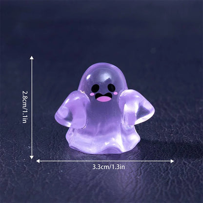5Pcs Cute Dollhouse Luminous Ghost Doll Miniature Models DIY Accessory Doll House Decor Halloween Ornaments Glow In The Dark Toy