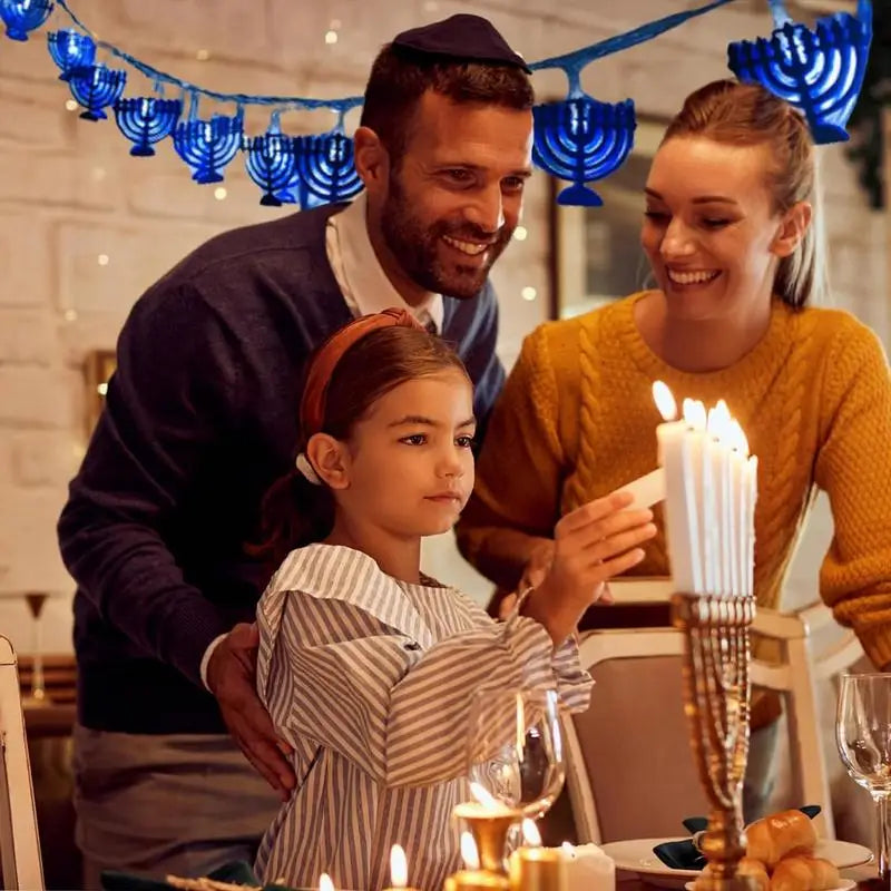 Hanukkah String Lights 9.84ft Chanukah Lights Decorations 20LEDs Chanukah Decor Battery Operated Blue Hanukkah Lights For Window