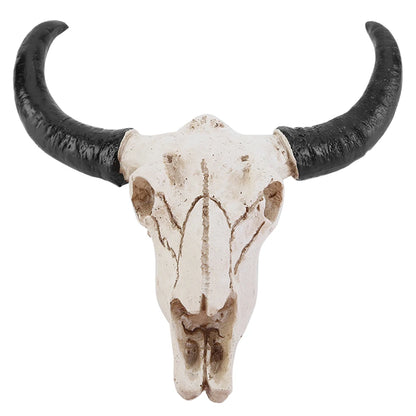 Longhorn Cow Skull Head Ornament Wall Hanging Animal Wildlife Sculpture Figurines Crafts Realistic for Home Halloween Decor