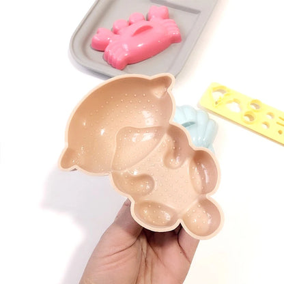 4PCS DIY Sandwich Rice Ball Mold Cartoon Marine Animals Sushi Mold Kitchen Gadgets Baby Kids Breakfast Sushi Bento Accessories