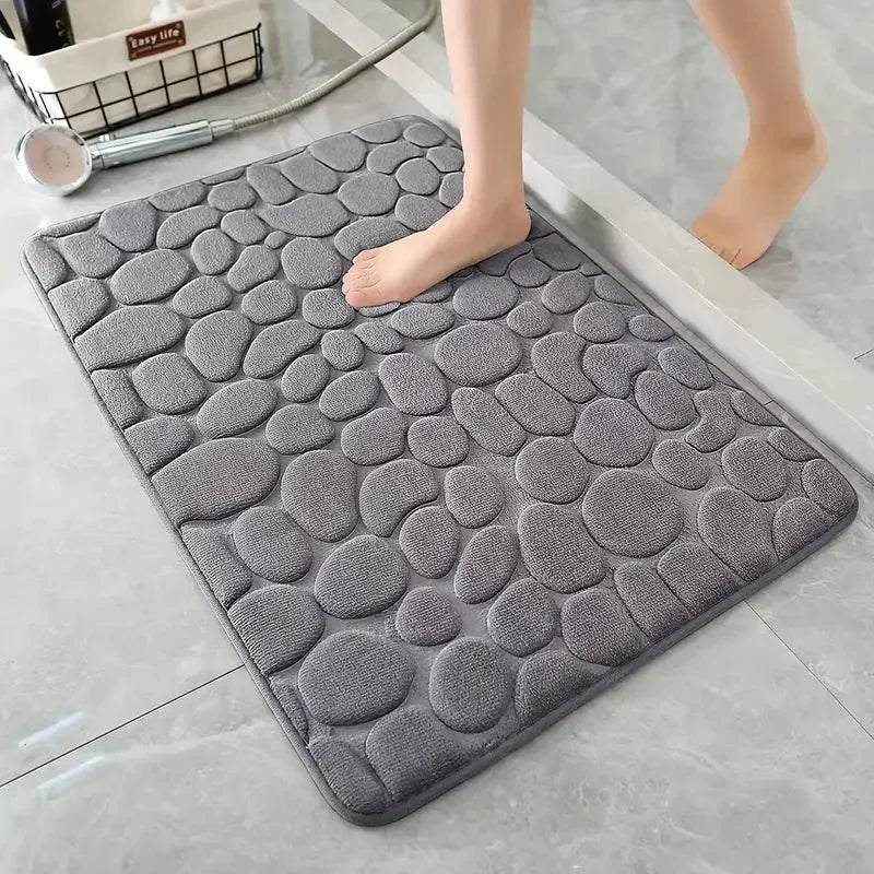 3D Non-Slip Bath Mat Embossed Absorbent Machine Washable Quick Drying