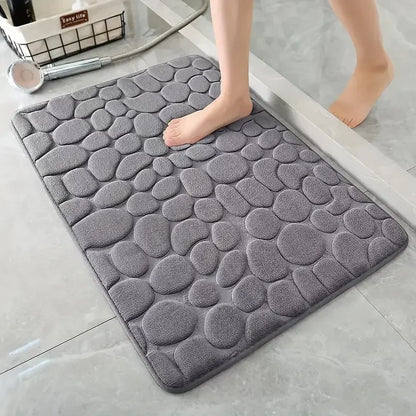 3D Non-Slip Bath Mat Embossed Absorbent Machine Washable Quick Drying