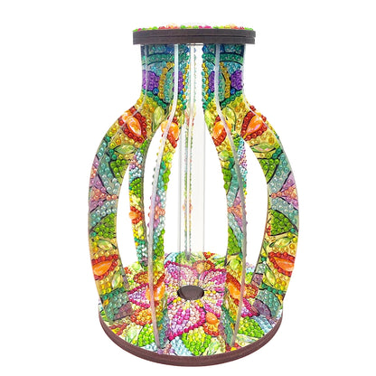 Wood Flower Diamond Painting Tabletop Ornaments Kit Desktop Diamond Art Kits Rhinestones Desktop Ornaments for Home Office Decor