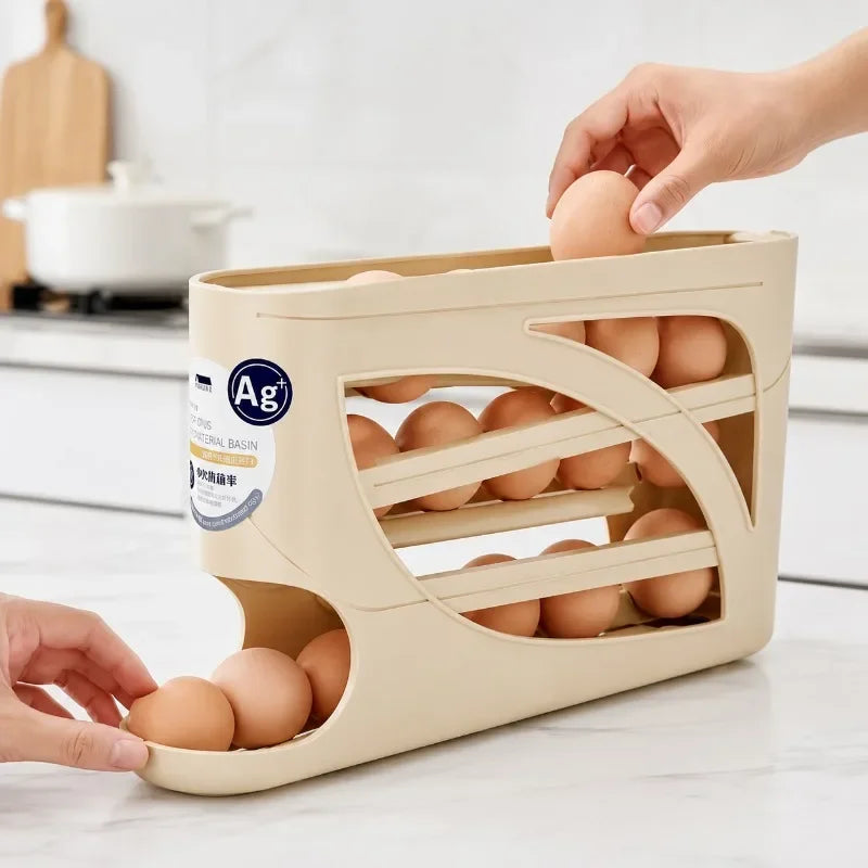 Automatic Gravity-fed Rolling Egg Dispenser Refrigerator Side Door Storage