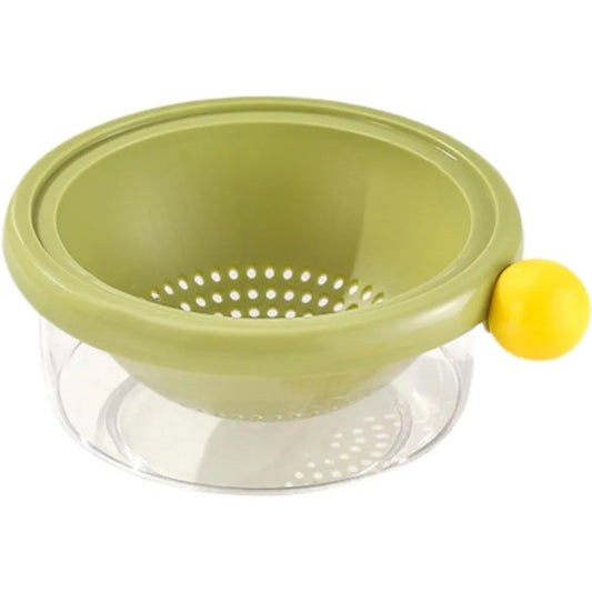 Kitchen Strainer Colander Bowl,2 in Colander Set Home Vegetable Fruit Washing Basket for Food Cleaning Mixing, Green 18x7.5cm