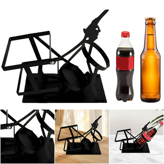 Steampunk Style Drink Stand Skull Skeleton Design Wine Holder Skull Metal Wine Rack Funny Metal Skull Skeleton Bar Decor