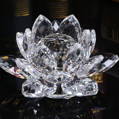 Crystal Lotus Flower Figurines Flower Crafts Glass Car Figurines for Tabletop Centerpiece Home Office