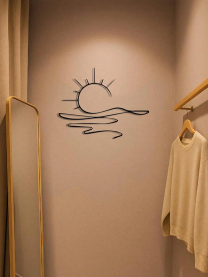"Minimalist Sunrise Metal Wall Art – Abstract Sun Design, Modern Home Decor & Versatile Gift"