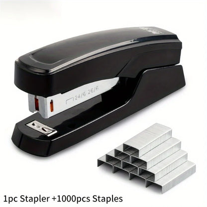 Durable Stapler With 1000 Staples Capable of Binding 25 Sheets of Paper Professional Office and Study Stationery Supplies