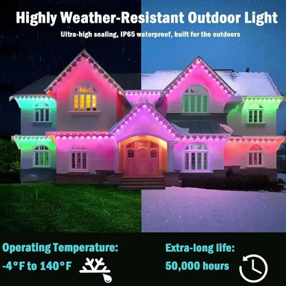 Permanent Outdoor Eaves Light Intelligent RGBIC 90M 180LEDs Eaves Light IP67 Waterproof For Christmas Halloween DIY Lighting