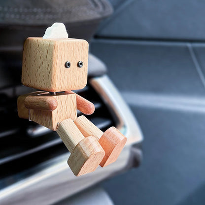 Handmade Shaking Feet Doll Funny Wood Desktop Decor Creative Wooden Man Figurine Handcrafted Statue for Car Dashboard Decor