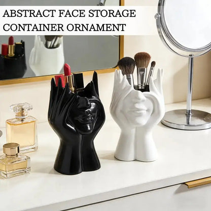 1 OR 2PCS Abstract Human Face Art Styling Office Supplies Desktop Multifunctional Storage Pen Holder Makeup Brush Holder Decoration