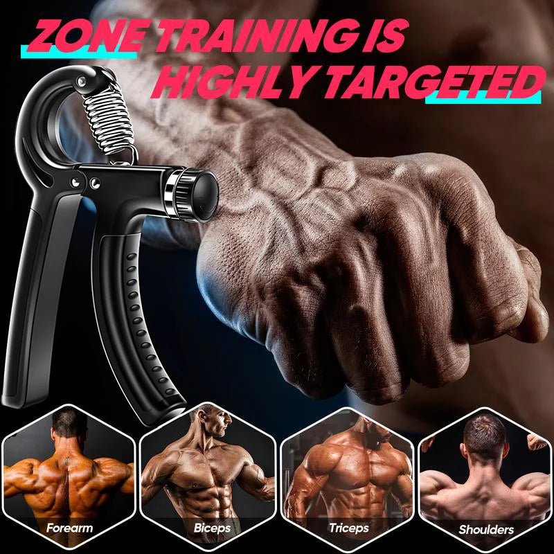 Adjustable Hand Gripper Kit (5-in-1) - Forearm & Finger Exercise, Stress Relief Ball, Portable Home Gym for Athletes