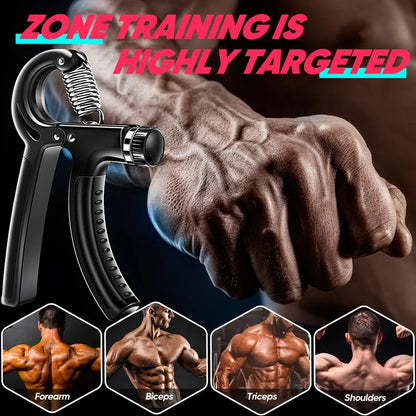 Adjustable Hand Gripper Kit (5-in-1) - Forearm & Finger Exercise, Stress Relief Ball, Portable Home Gym for Athletes