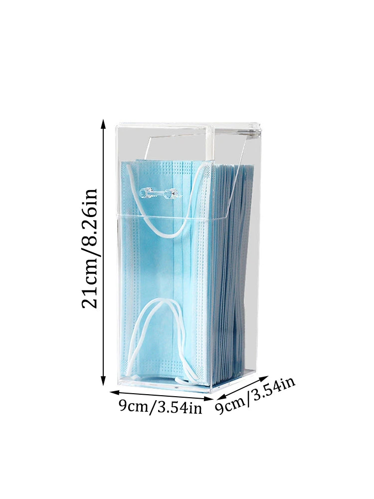 1/3PCS Transparent Mask Storage Box With Cover Dust Mouth And Nose Cover Door Desk Entrance Mask Box