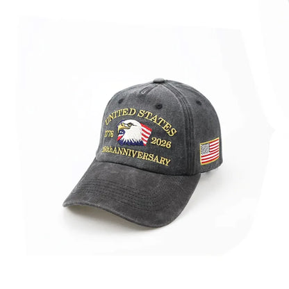 USA 250 Years Anniversary Eagle Embroidery American Flag Baseball Cap 1776-2026 Independence Day