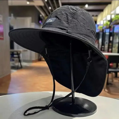 Wide Brim Neck Protection Unisex Bucket Hats Outdoor Visor Quick-drying