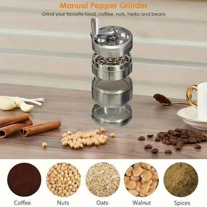 Handheld Kitchen Spices Grinder For Nutmeg, Ginger, Rock Salt & Peppercorns, Manual Crusher Tool For Seasoning & Cooking Needs