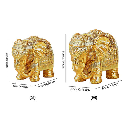 Gold Elephant Statue Wealth Lucky Elephant Figurine Bookshelf TV Stand Decor Elephant Statue Collectible Figurine Elephant Decor