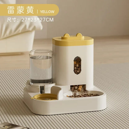Automatic Gravity Feeder Dog Cat Food Bowl With Water Fountain Large Capacity Pet Food Storage Dispenser Container Puppy Pet Accessories