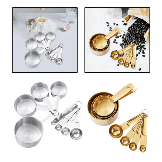 8x Measuring Cups and Spoons Set Tablespoon Kitchen Coffee Measure Set Measuring