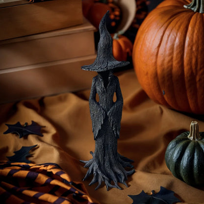 Enchanting Witch Statue 30CM Resin Halloween Home Desktop Statue Ornament Retro Gothic Indoor Figurine Halloween