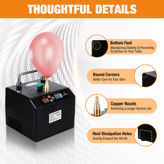 1400w Electric Portable  Balloon Pump Air Blower Balloon Inflator For Inflating 160-Long And 5-Inch Double-Set Balloons