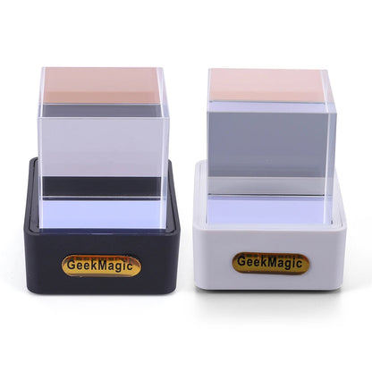 Crystal Cube Photo Display Holographic Desktop Smart Weather Station Digital Clock with GIF Animations Album