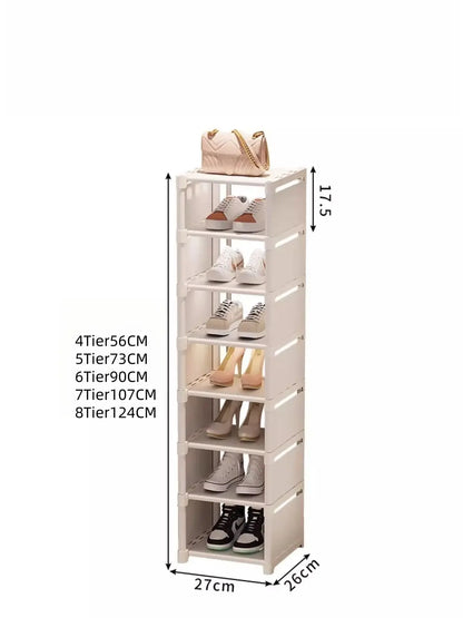1 Piece Dustproof Single-Row Multi-Layer Shoe Rack, Shoe Storage Organizer, Entryway Furniture Shoe Cabinet, Easy to Assemble and Space-Saving, Suitable for Entryway, Closet, Living Room, Bedroom