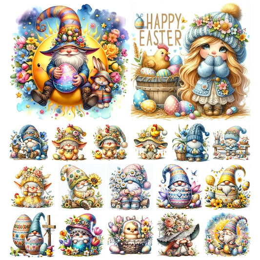 30*30CM 5D DIY Full Round Drill Diamond Painting Easter Gnome Egg Kit Home Decoration Art Craft Mosaic Painting