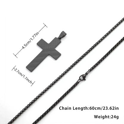 Stainless Steel USA Flag and Cross Bible Verse Necklace