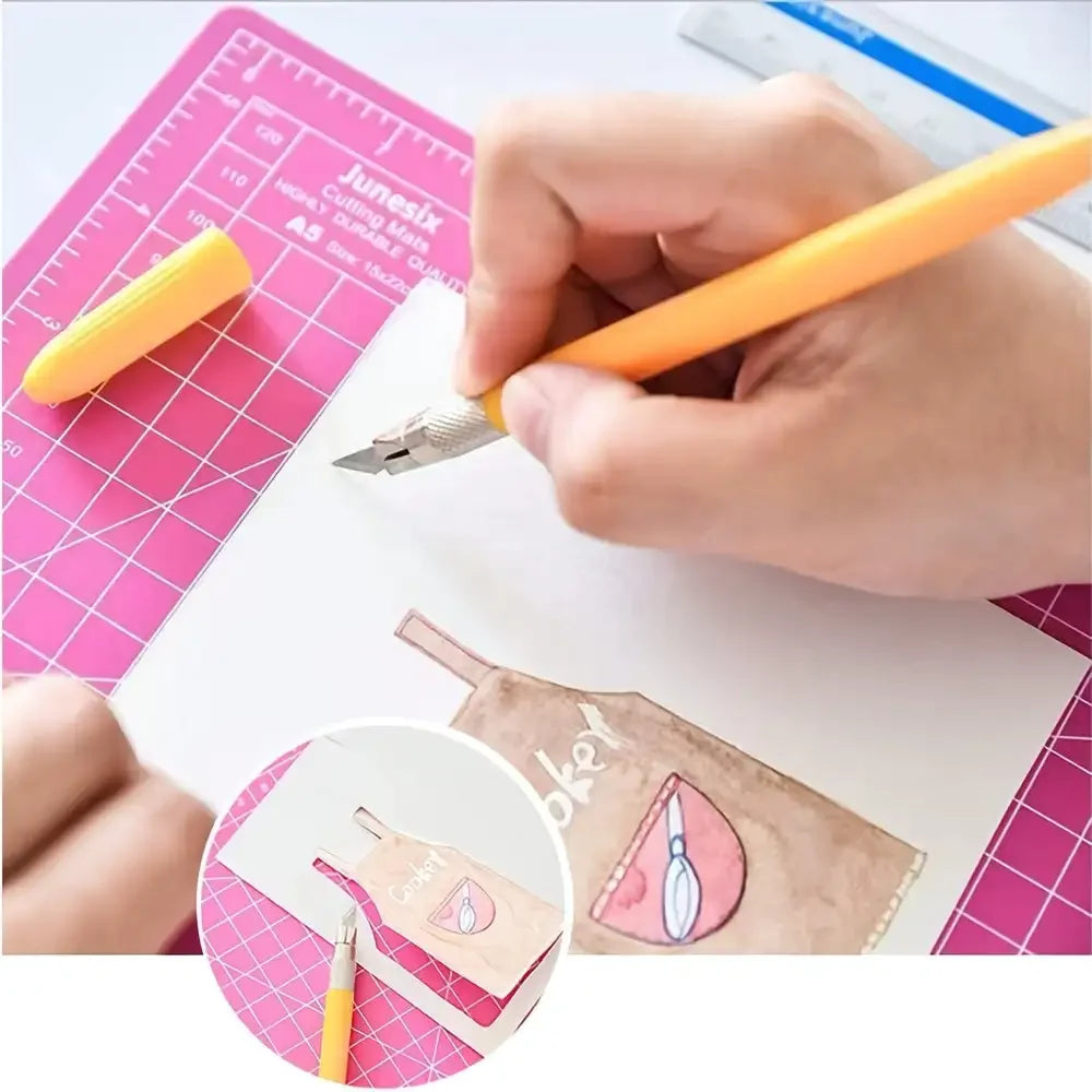 A5 Self-Healing Cutting Mat Rotary Cutter for Crafts Fabrics Sewing Scrapbooking