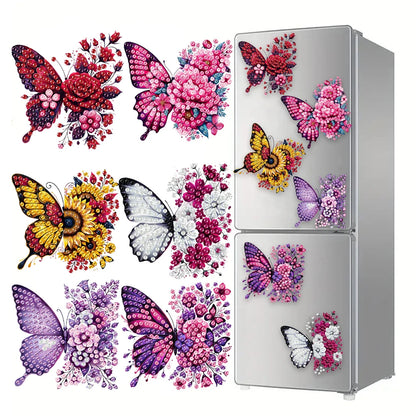 6Pcs Acrylic Beach Diamond Painting Refrigerator Magnet Diamond Painting Fridge Magnet DIY Fridge Stickers for Car Mailbox Decor