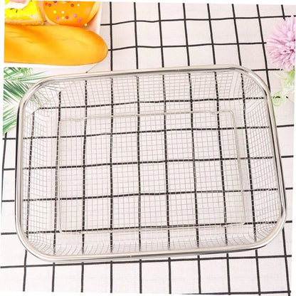Versatile Kitchen Helper: 1pc Thickened Stainless Steel Drain Basket Strainer Bowl Fruit Vegetable Basket Kitchen Must-have