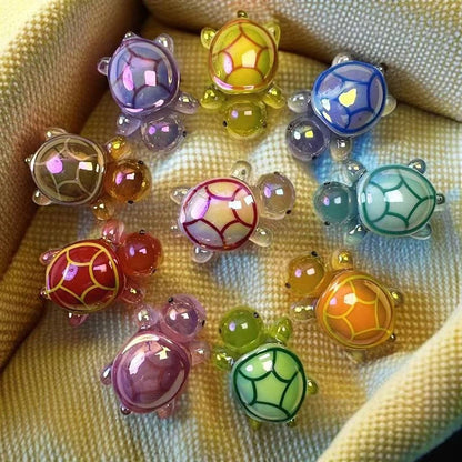 1/10Pcs Cartoon Cute Mini Luminous Turtle Resin Ornament Landscape Figurines Creative DIY Home Decoration Accessories Gifts