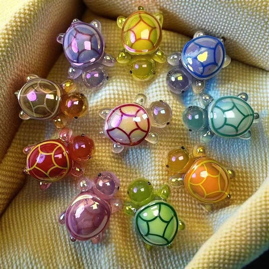 1/10Pcs Cartoon Cute Mini Luminous Turtle Resin Ornament Landscape Figurines Creative DIY Home Decoration Accessories Gifts