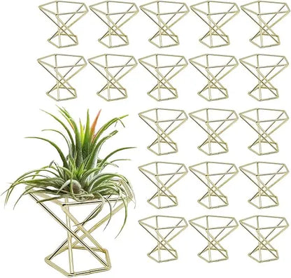 20 PCS Air Plants Holders Unique Geometric Metal Plant Stands Airplants Container Live Air Fern Display Racks Small Decor Items