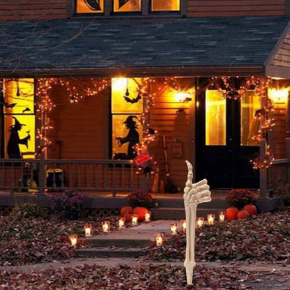 Spooky Halloween Skeleton Arm Yard Stakes Creepy Outdoor Decorative Hand Garden Decor for Lawn Scarecrow Display