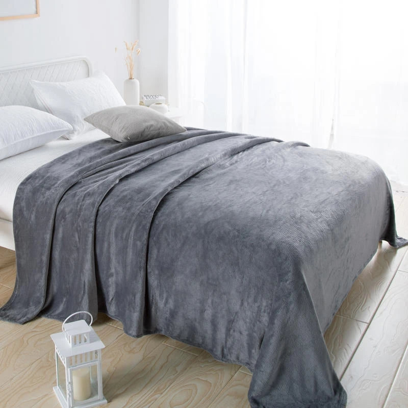 1PC Flannel Blanket, Soft Warm Fleece Throw, Thick Lightweight Cozy Bed Cover
