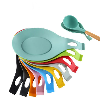 1PC Food Grade Silicone Spoon Mat Heat Resistant Placemat Tray Kitchen Tool