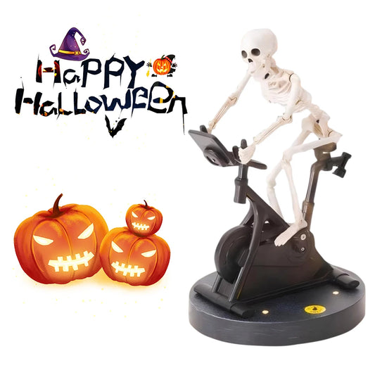 Resin Halloween Skeleton Decor Skeletons Statue Skeleton Riding An Exercise Bike Home Decor