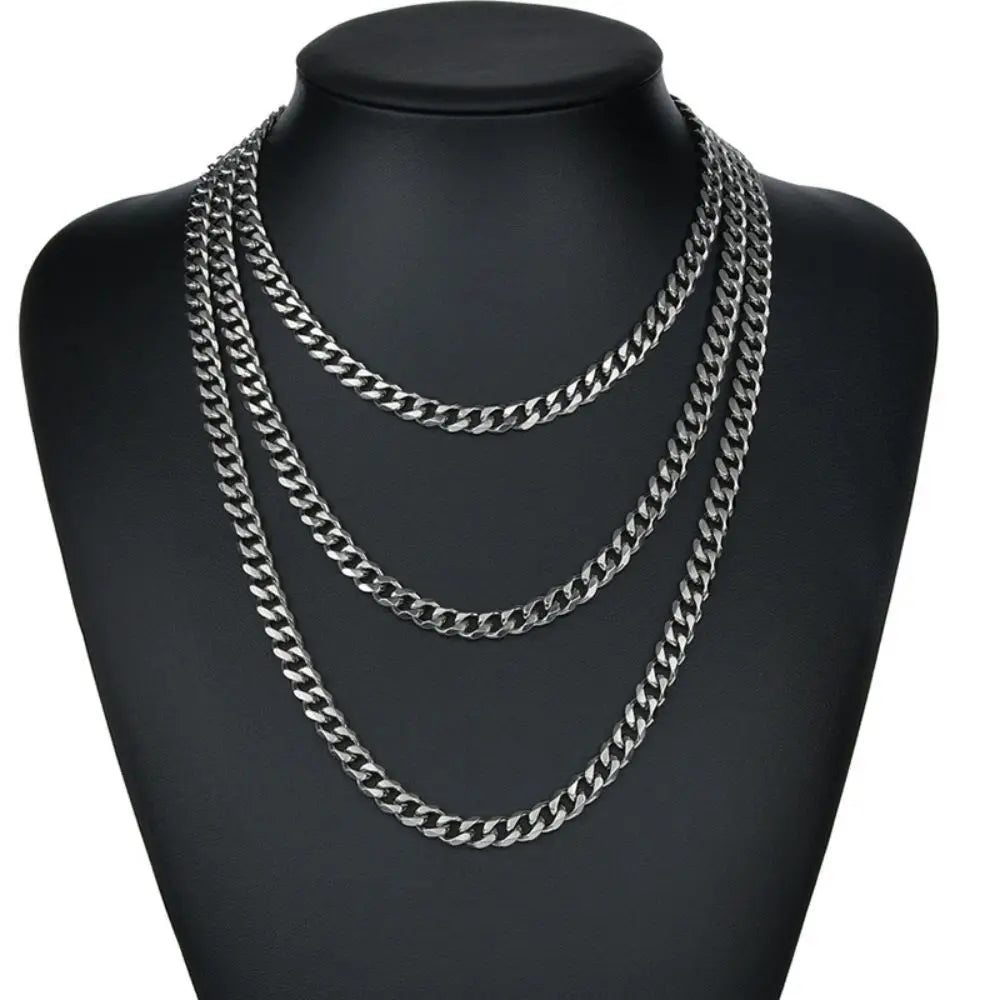 Simple Stainless Steel Chain Necklace Gold Silver Color Metal Chain