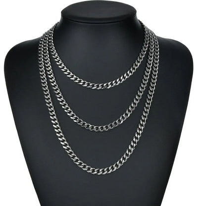 Simple Stainless Steel Chain Necklace Gold Silver Color Metal Chain