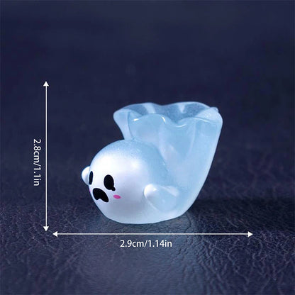 5Pcs Cute Dollhouse Luminous Ghost Doll Miniature Models DIY Accessory Doll House Decor Halloween Ornaments Glow In The Dark Toy