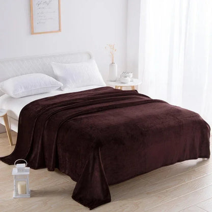 1PC Flannel Blanket, Soft Warm Fleece Throw, Thick Lightweight Cozy Bed Cover