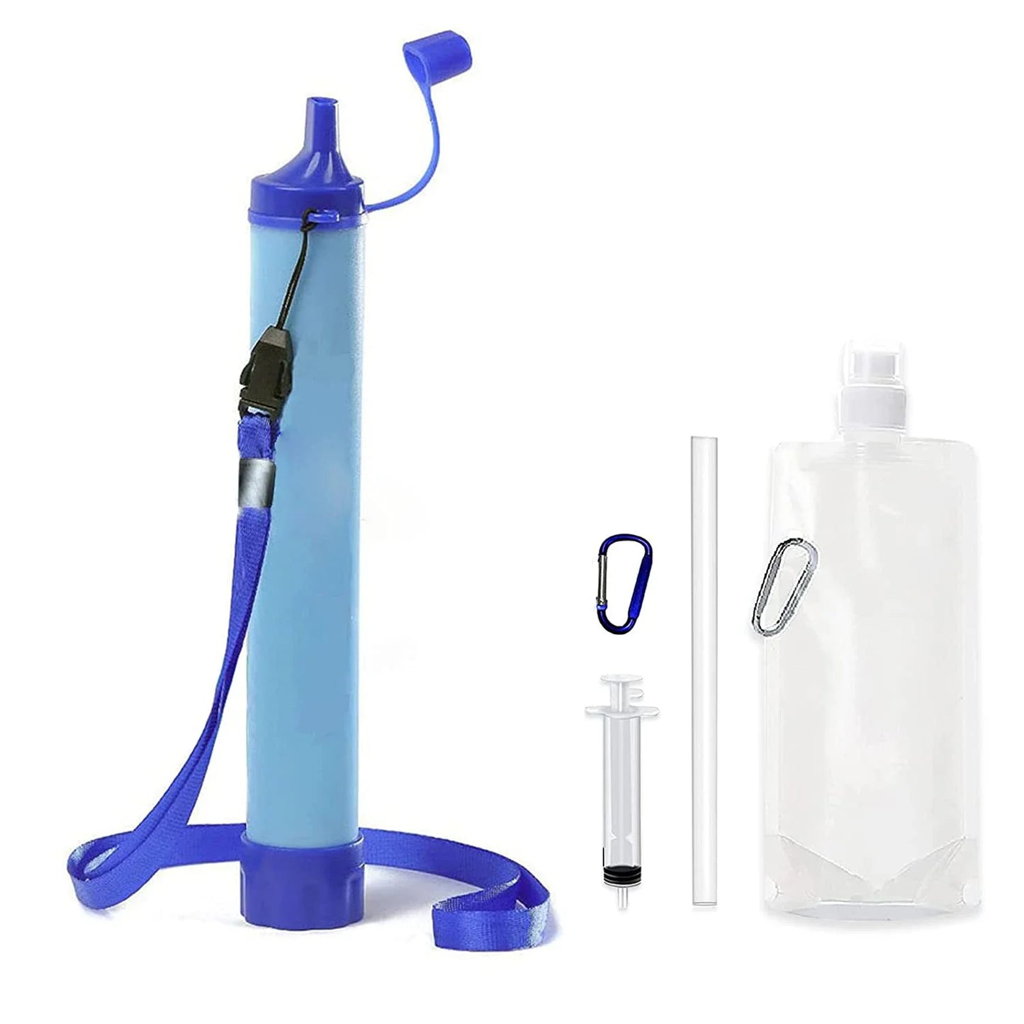 1pcs Outdoor Water Filter, Personal Straw Water Filtration System, Emergency Survival Water Purifier For Camping Hiking Climbing