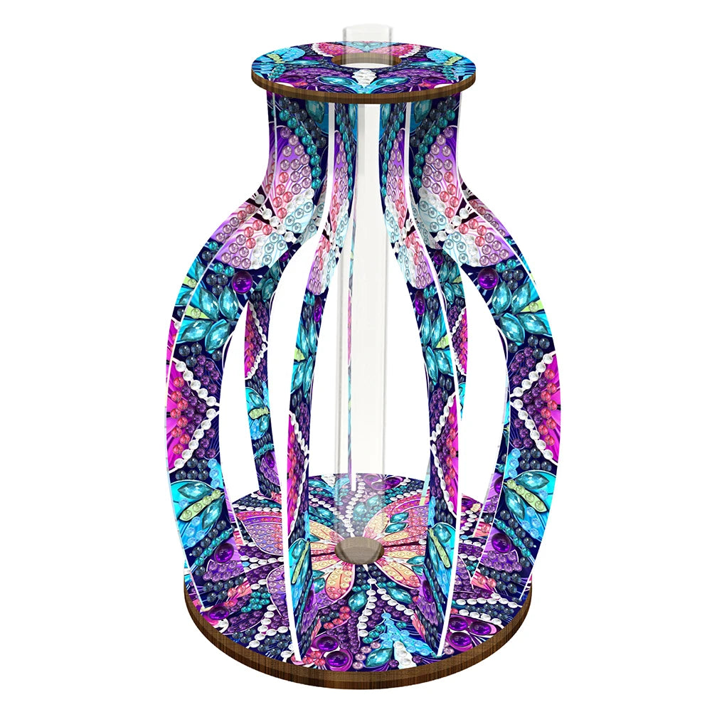 Wood Flower Diamond Painting Tabletop Ornaments Kit Desktop Diamond Art Kits Rhinestones Desktop Ornaments for Home Office Decor