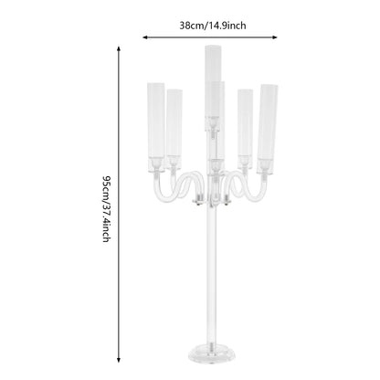 6 Arm Acrylic Candle Holder,Diameter of 0.87in Candle Holder for Wedding Party,Electronic Candle Holder,For Anniversaries