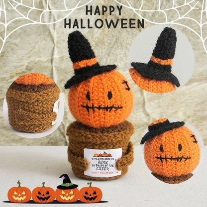 Halloween Pumpkins Crochet Punpkin Ghost Sunflower Desktop Ornament Decoration Halloweren Gift Potted Plant Summerween