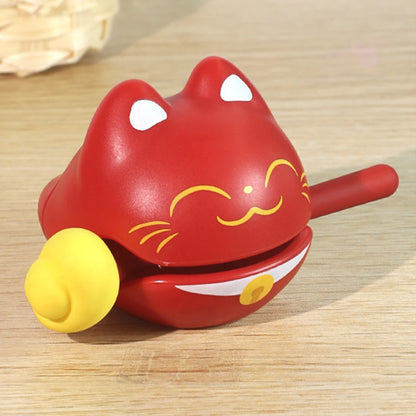 Decompression Wooden Fish Lucky Cat Wooden Fish Soundmaking Percussion Instrument Fortunate Wooden Fish Cat Figurines Decor